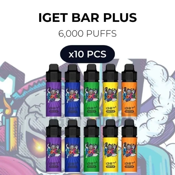 10 PCS – IGET Bar Plus 6000 Puffs