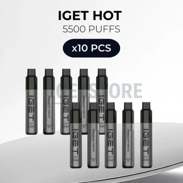 Set of 10 IGET Vapes disposable e-cigarettes for vaping enthusiasts.