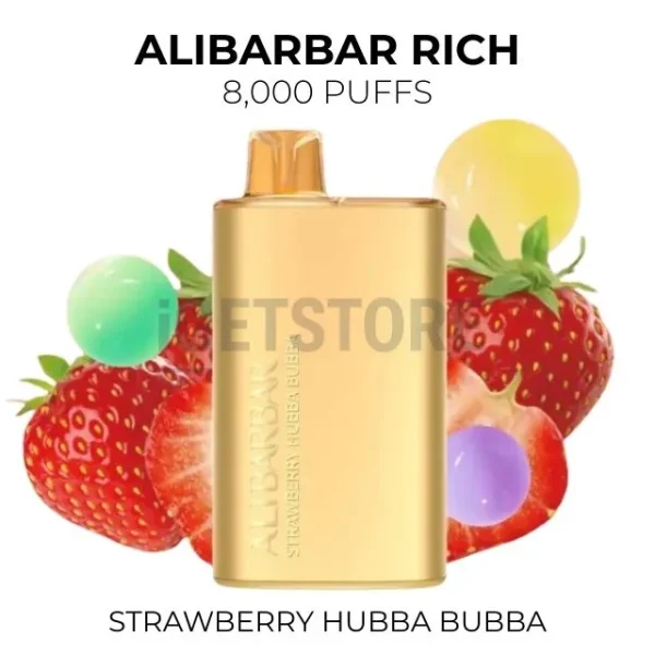 Alibarbar Rich Strawberry Hubba Bubba 8000 Puffs