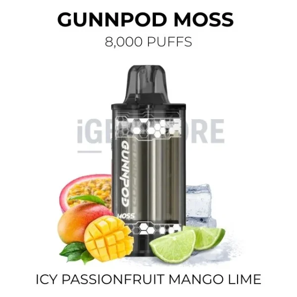 GunnPod Moss Icy Passionfruit Mango Lime 8000 Puffs