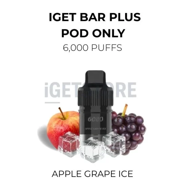 IGET Bar Plus Pods Apple Grape Ice 6000 Puffs