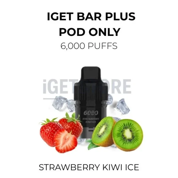 IGET Bar Plus Pods Strawberry Kiwi Ice 6000 Puffs