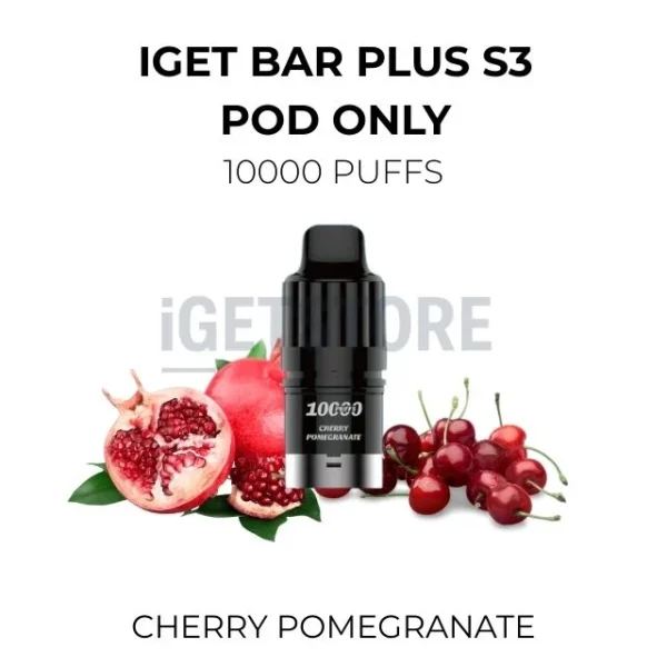 IGET Bar Plus S3 Pod Only Cherry Pomegranate 10000 Puffs