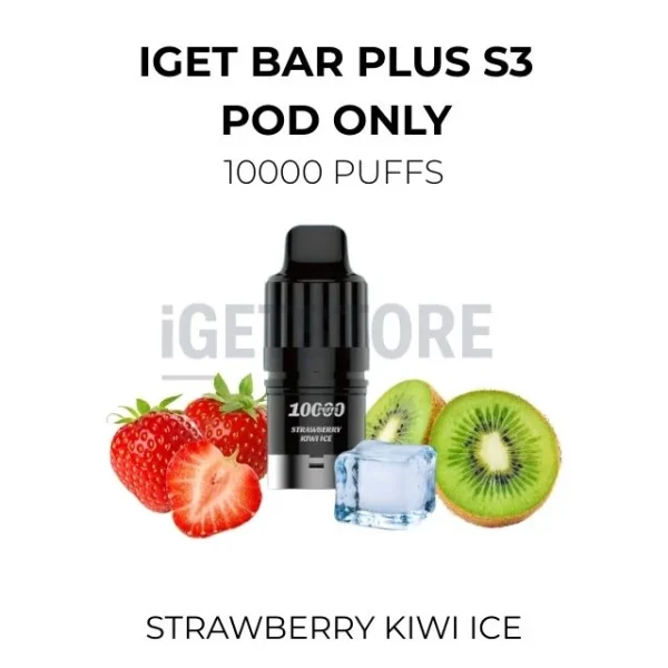 IGET Bar Plus S3 Pod Only Strawberry Kiwi Ice 10000 Puffs