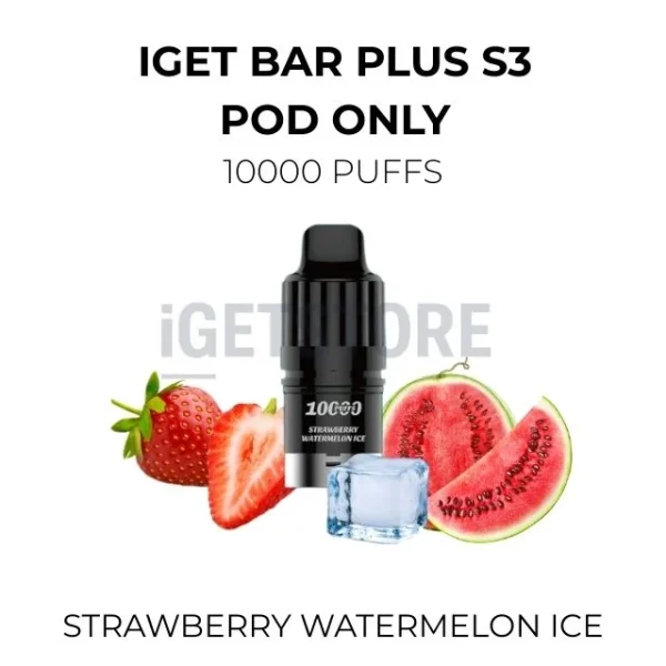 IGET Bar Plus S3 Pod Only Strawberry Watermelon Ice 10000 Puffs