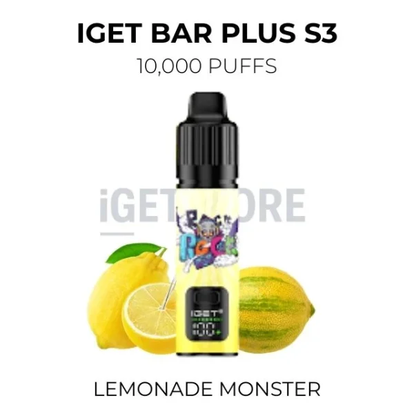 IGET Bar Plus S3 Lemonade Monster 10000 Puffs