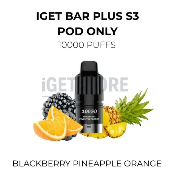 IGET Bar Plus S3 Pod Only Blackberry Pineapple Orange 10000 Puffs
