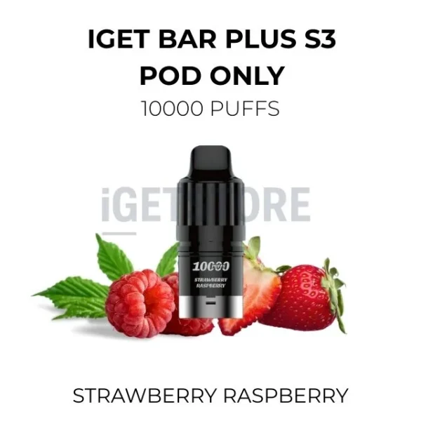 IGET Bar Plus S3 Pod Only Strawberry Raspberry 10000 Puffs