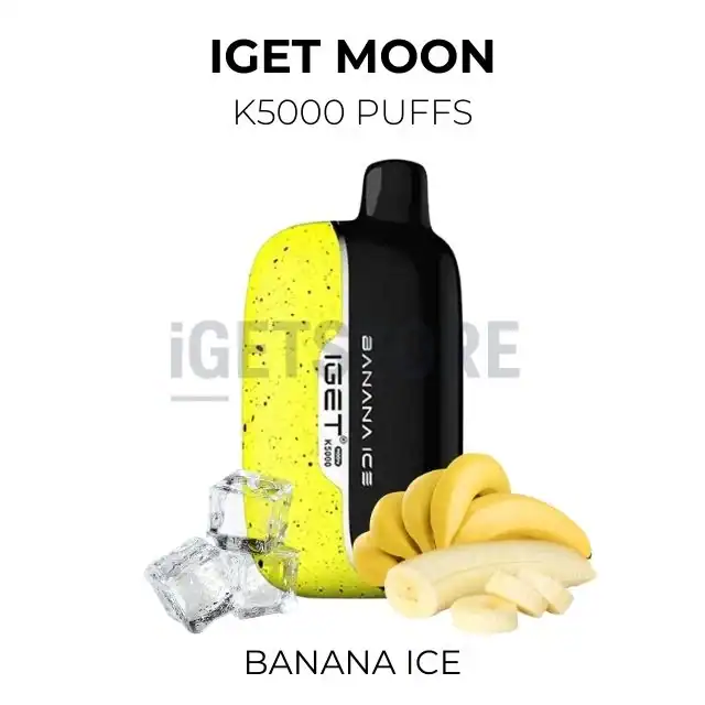 Vape device with banana ice flavour, featuring a sleek black and yellow design. Perfect for flavourf.